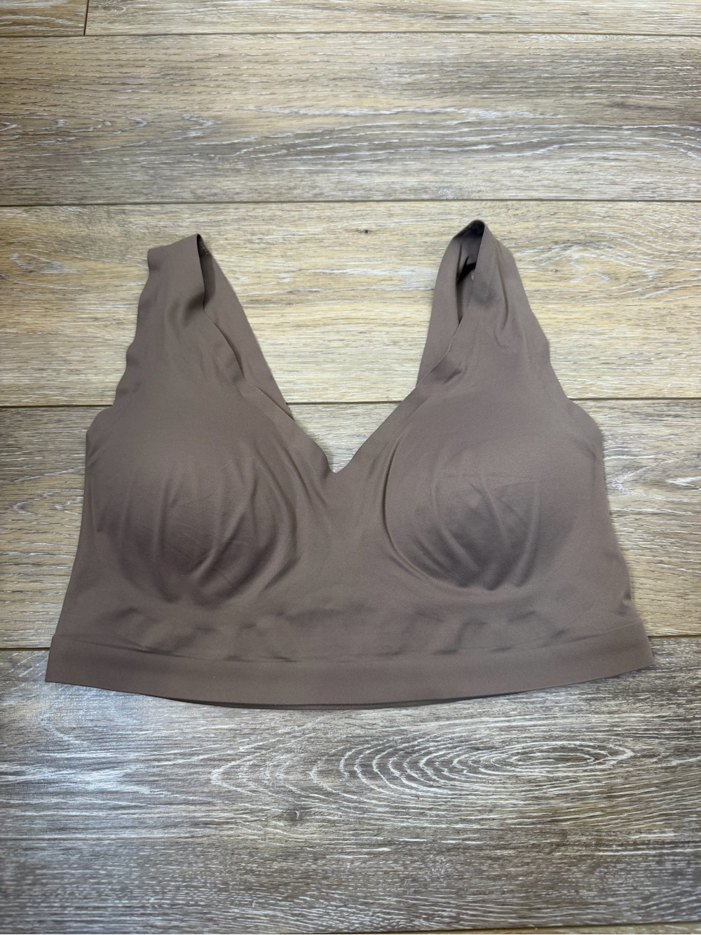 Soma Wireless V-Neck Bralette in Taupe Brown